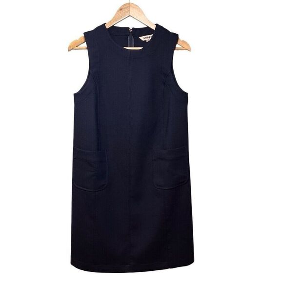 Boden Pocket Detail Mini Shift Dress Womens Size 6 L/ Small Wool Blend - Picture 1 of 10